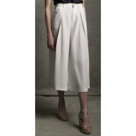 ASOS Beige Striped Wide Leg Pant - Picture 3 of 8